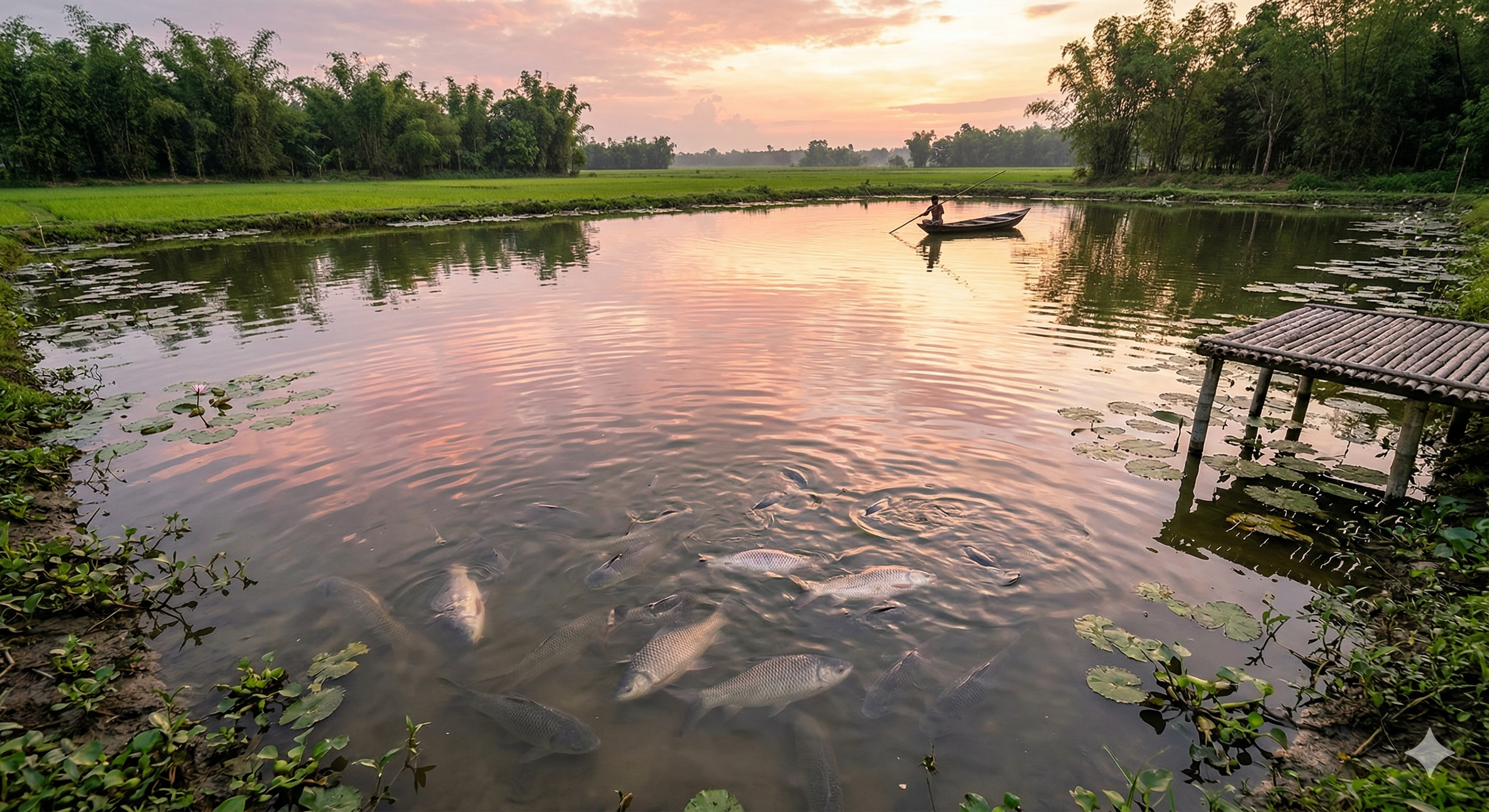 Aquaculture — freshwater fish pond